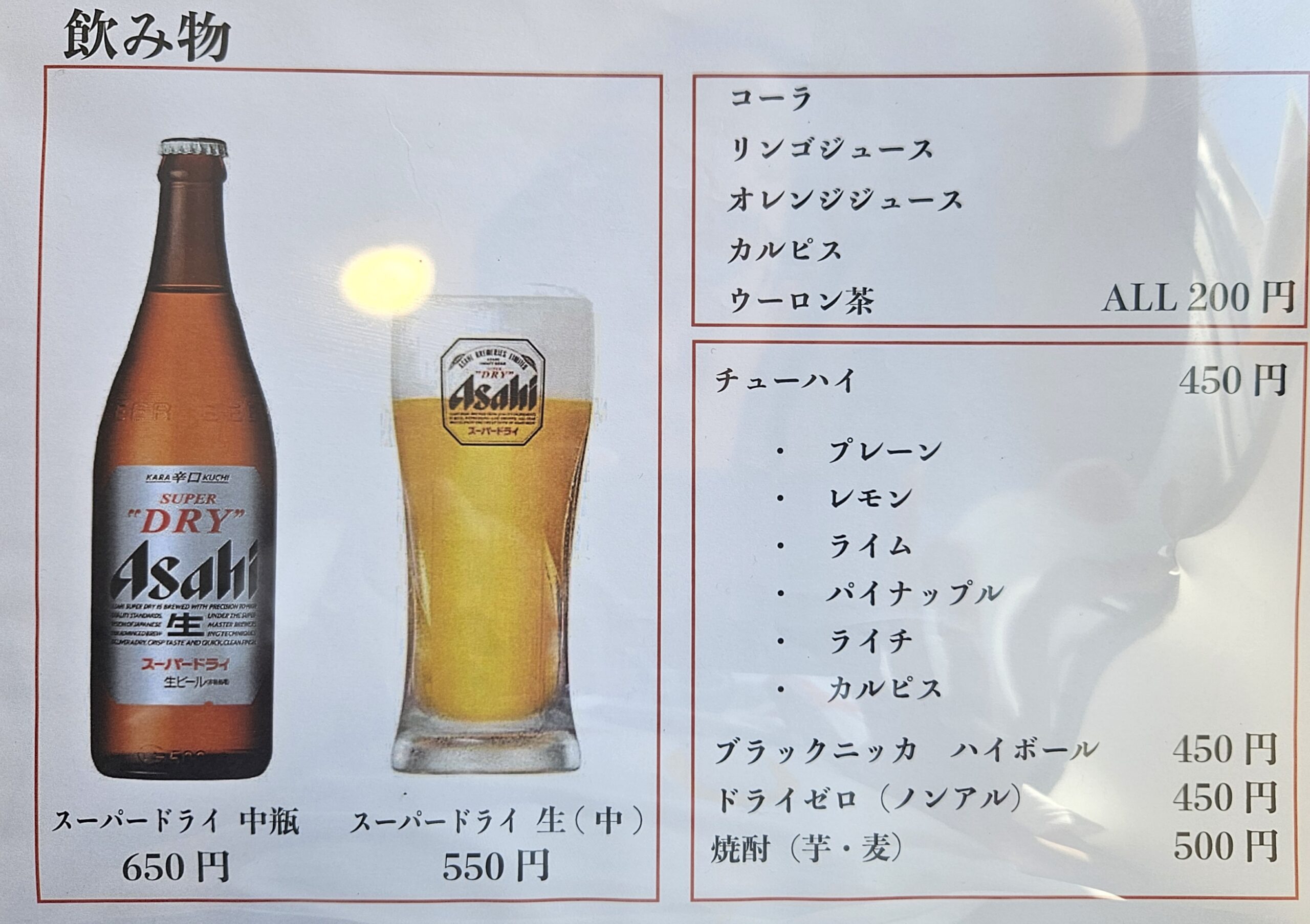 らーめんキング　メニュー