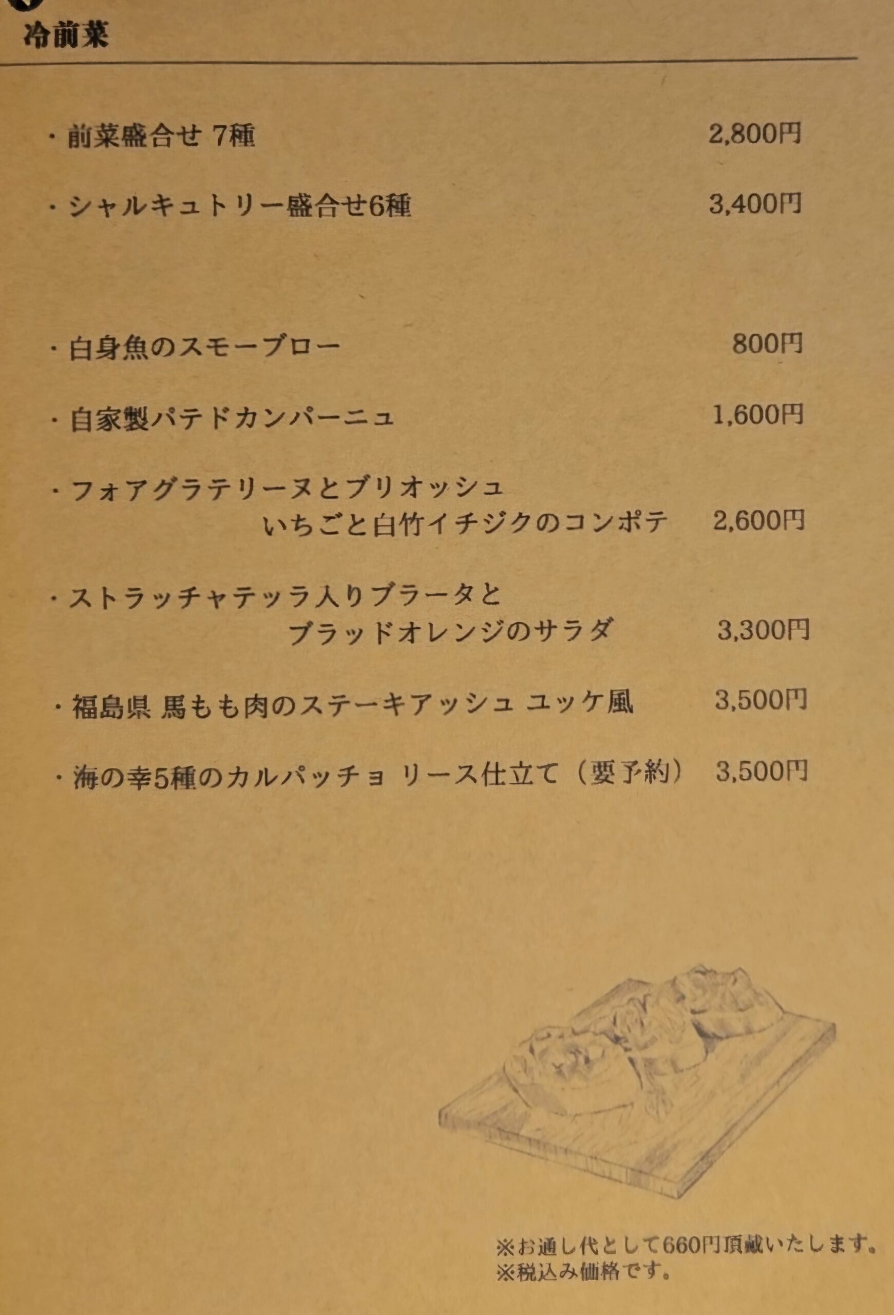 パルティアッシュ　メニュー