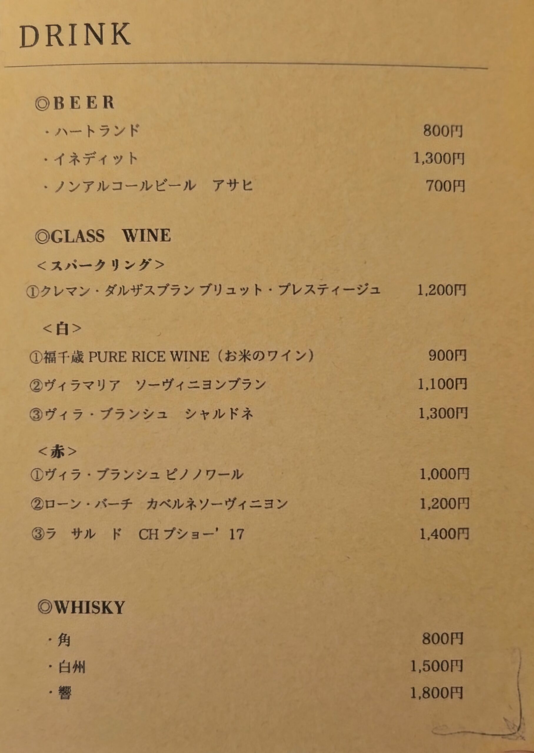 パルティアッシュ　メニュー